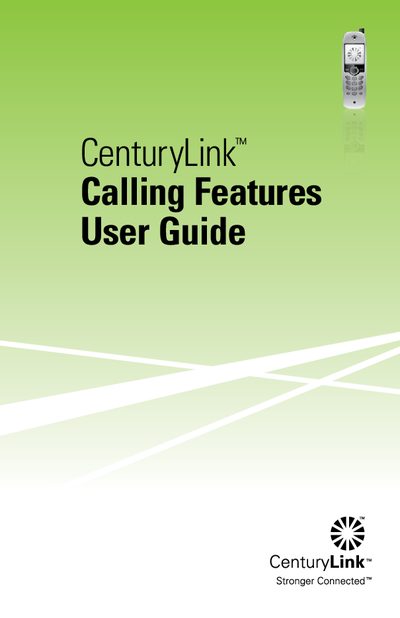 CenturyLink Calling Features User Guide - cover page