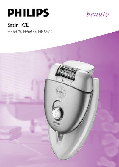 Philips Satin ICE HP6479/HP6475/HP6473 User Guide - cover page