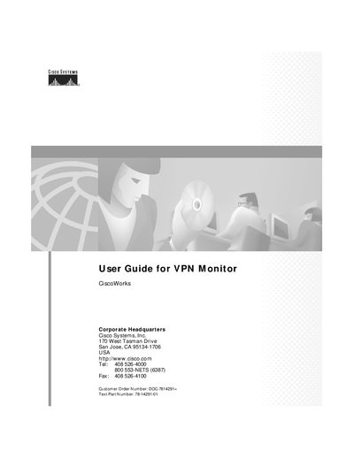 Cisco VPN Monitor User Guide - cover page