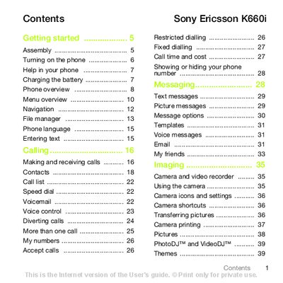 Sony Ericsson K660i User Manual - cover page