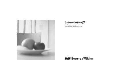 B&W Signature 8NT Installation Instructions - cover page