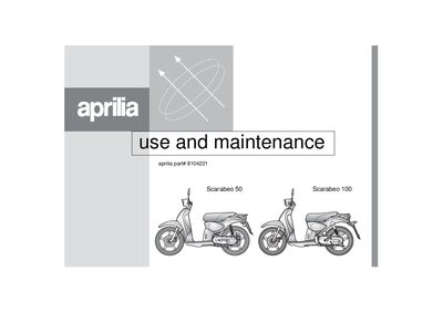 Aprilia Scarabeo 50/100 Use and Maintenance Manual - cover page