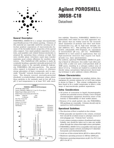 Agilent Technologies POROSHELL 300SB-C18 HPLC Column Datasheet
