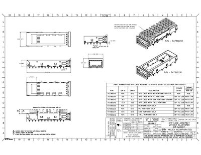 Molex XFP Cage Assembly Parts List (Without Elastomer EMI Gasket) - cover page