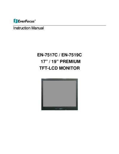 EverFocus EN-7517C/EN-7519C 17/19" TFT-LCD Monitor Instruction Manual - cover page