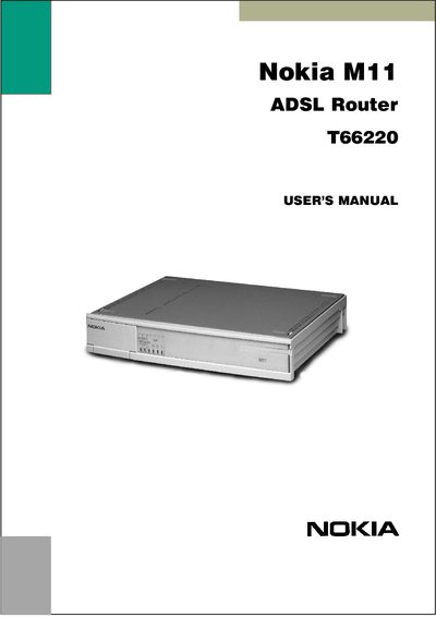 nokia M11 ADSL Router T66220 user manual - cover page