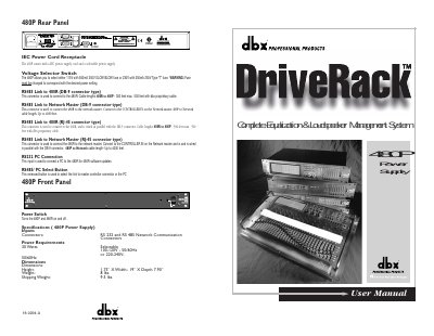 dbx DriveRack 480P Power Supply User Manual - cover page