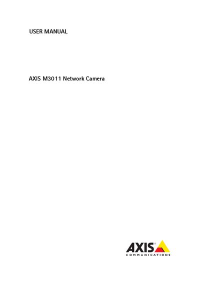 Axis M3011 Network Camera User Manual
