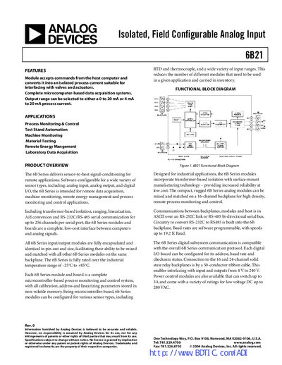Analog Devices 6B21 Handbook - cover page