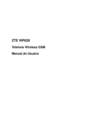 ZTE WP628 Wireless GSM Phone User Manual - cover page