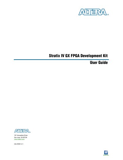 Altera Stratix IV GX FPGA Development Kit User Guide - cover page