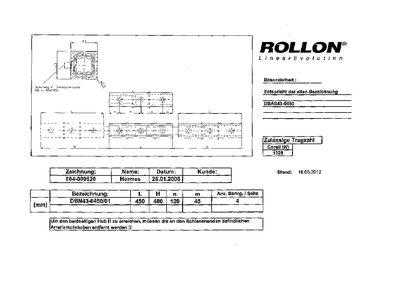 Rollon DBAS43-0450 Linear Guide Datasheet - cover page