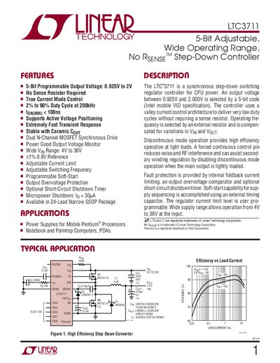 Linear Technology LTC3711 Datasheet - cover page