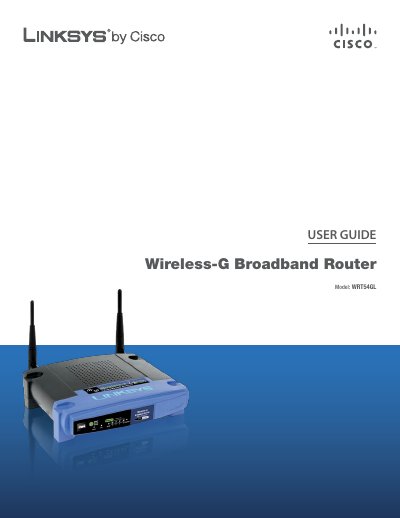 Linksys WRT54GL Wireless-G Broadband Router User Guide - cover page