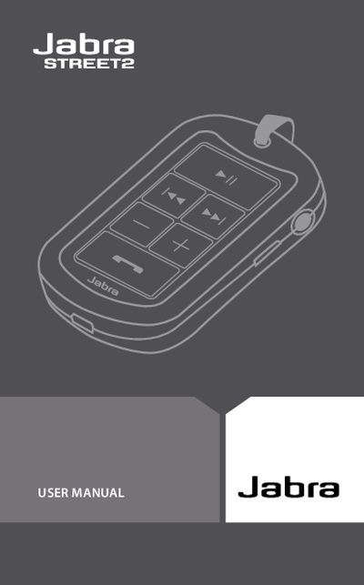 Jabra STREET2 Bluetooth Earphone User Manual - cover page