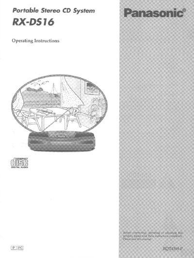 Panasonic RX-DS16 Portable Stereo CD System Operating Instructions - cover page