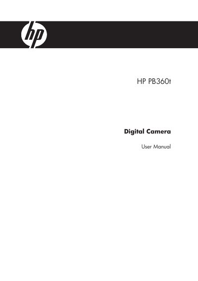 HP PB360t Digital Camera User Manual - cover page