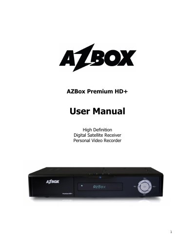 AZBox Premium HD+ User Manual - cover page