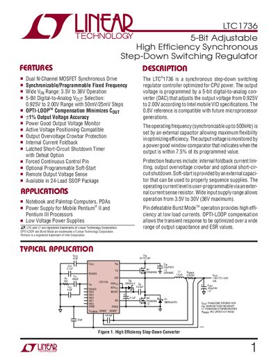 Linear Technology LTC1736 Datasheet - cover page