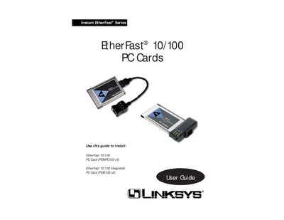 Linksys EtherFast 10/100 PC Card User Guide - cover page