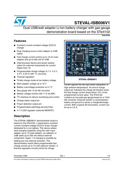 ST STEVAL-ISB006V1 handbook