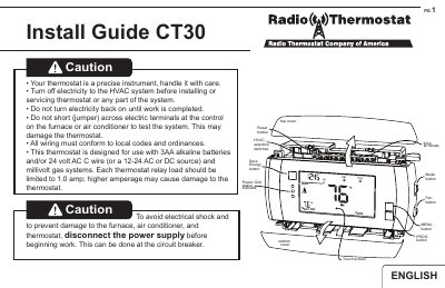 Carrier CT30 Radio Thermostat Installation Guide - cover page