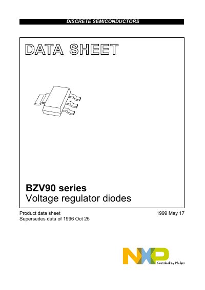 NXP Semiconductors BZV90 Series Voltage Regulator Diodes Datasheet - cover page