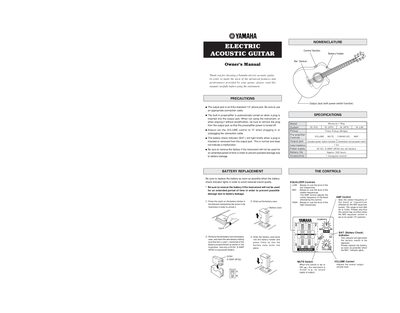 Yamaha Electric-Acoustic Guitar Owner's Manual - cover page
