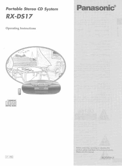 Panasonic RX-DS17 Portable Stereo CD System Operating Instructions - cover page