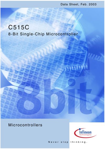Infineon C515C 8‑Bit Single‑Chip Microcontroller Datasheet - cover page