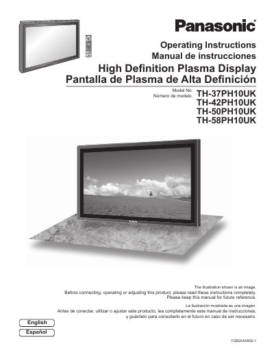 Panasonic TH-37PH10UK/TH-42PH10UK/TH-50PH10UK/TH-58PH10UK Manual(1)