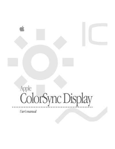 Apple ColorSync Display User Manual - cover page