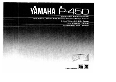 Yamaha P-450 Turntable Owner's Manual - cover page