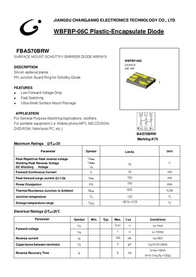 Changjiang WBFBP-06C Plastic-Encapsulated Diode Datasheet - cover page