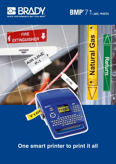 Brady BMP71 Label Printer User Manual - cover page