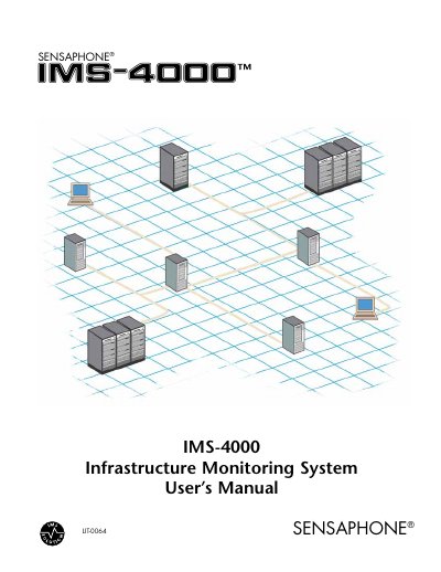 Sensaphone IMS-4000 Infrastructure Monitoring System User's Manual