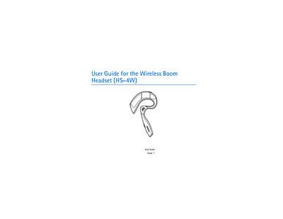 Nokia HS-4W Wireless Boom Headset User Guide