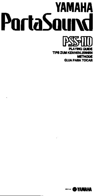 Yamaha PSS-110 PortaSound Playing Guide - cover page