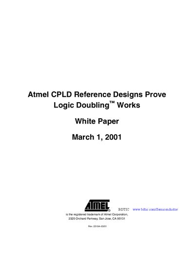 Atmel ATF15xx CPLD Logic Doubling White Paper - cover page