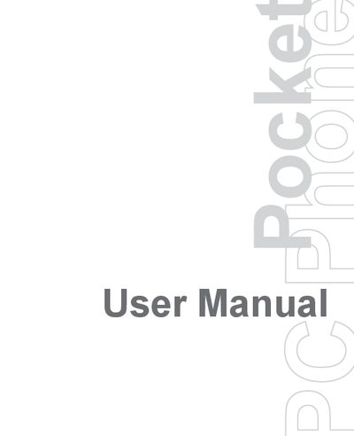 Pocket PC Phone User Manual - cover page