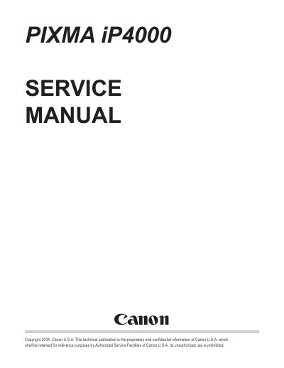 Canon PIXMA iP4000 Service Manual - cover page
