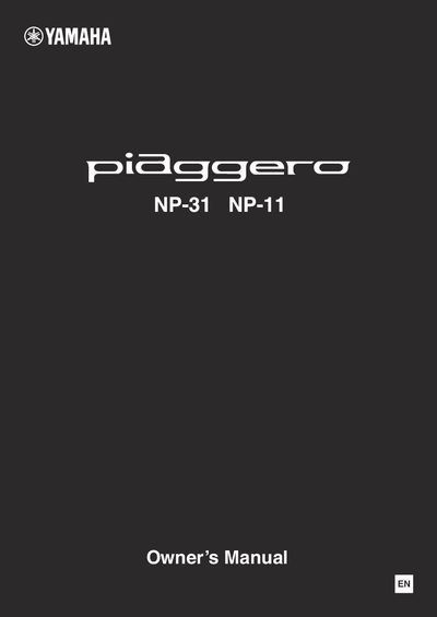 Yamaha NP-31 / NP-11 Owner's Manual - cover page