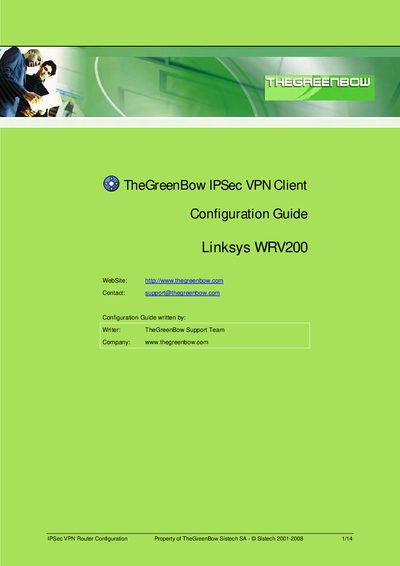 Linksys WRV200 Configuration Guide - cover page