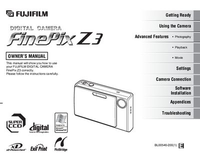 Fujifilm FinePix Z3 User Manual