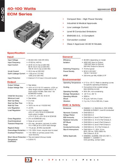 AC-DC 40-100 Watts ECM Series Manual(1)(1) - cover page