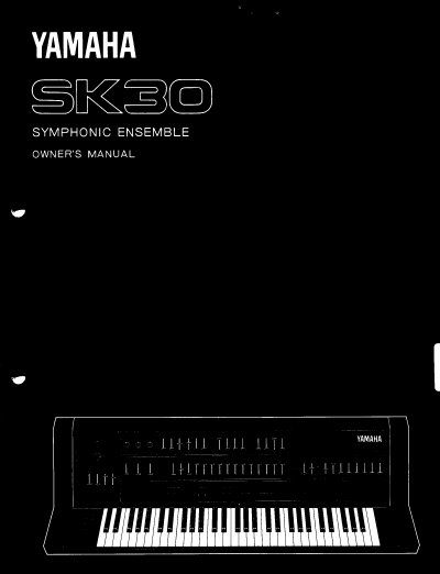 Yamaha SK30 Symphonic Ensemble Owner's Manual - cover page