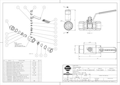 Sami Instruments SBC11A Ball Valve Parts List - cover page
