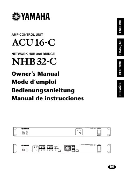 Yamaha ACU16-C/NHB32-C Owner's Manual