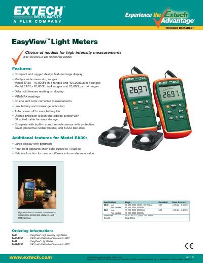EXTECH Oyster-10 ..........Oyster pH/mV/Temperature Meter Oyster-15 ..........Oyster Meter Kit Oyster-16............Oyster Meter Kit with RTD Temperature Probe PH103 ............ - cover page