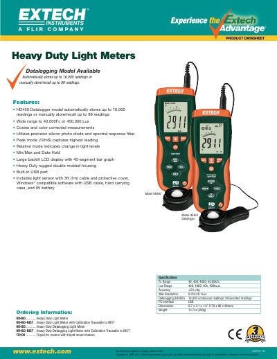 EXTECH 407228-Kit ....Heavy Duty pH/ORP/Temp Kit 407228-NIST ..Heavy Duty pH/ORP/Temp Kit with NIST Certificate user manual